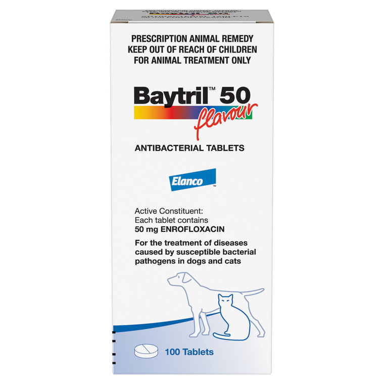 Baytril Flavour Tablet 50Mg 100s