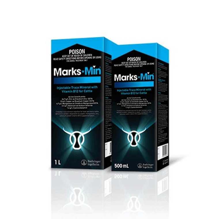 MARKS-MIN Injectable Trace Mineral with B12 for Cattle - 1 L
