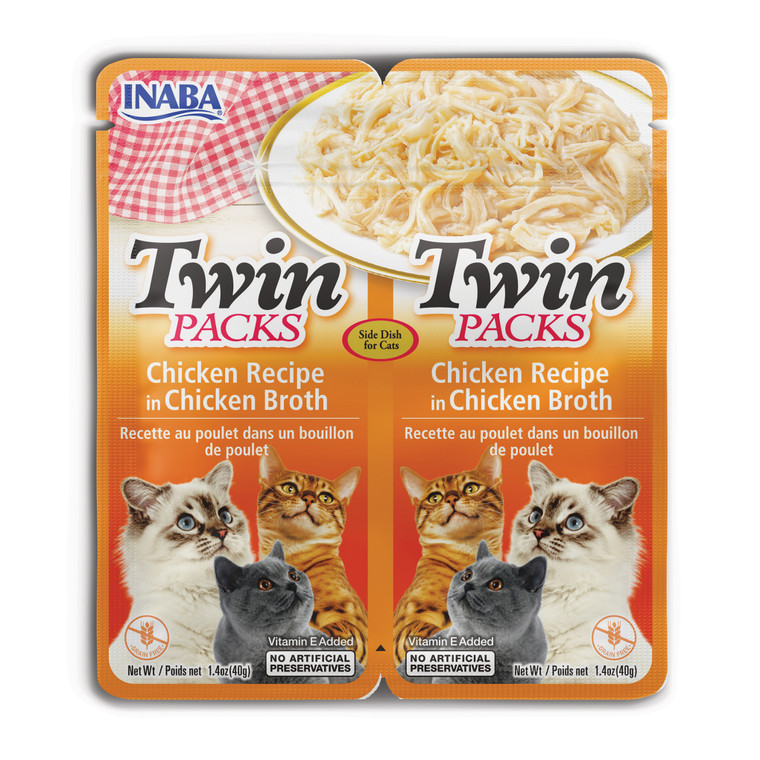 INABA Twins Chicken Recipe in Chicken Broth 80g (2 x 40g Pouches) - Pack of 2