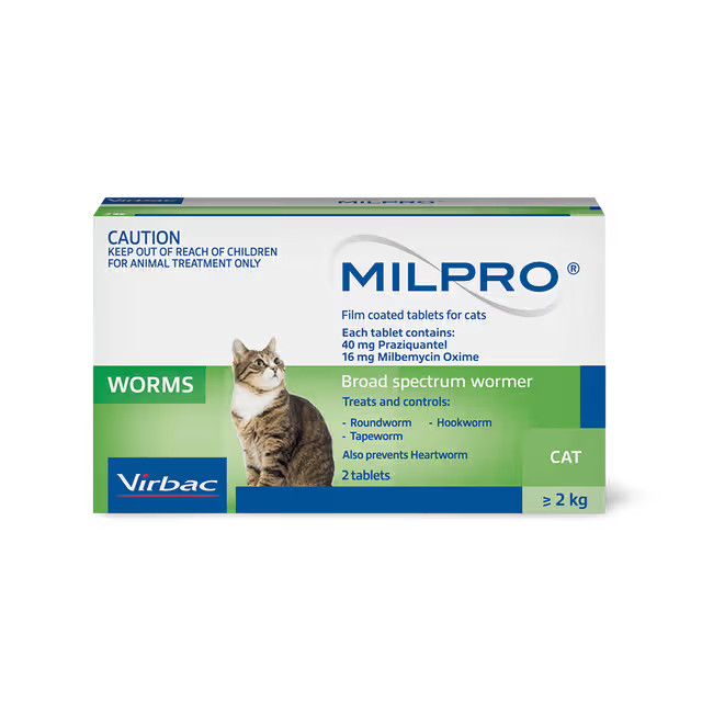 Milpro Cat Wormer Kit 2-8kg - 2 Tabs
