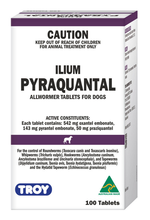 Pyraquantal Allwormer (1 per 10kg) - 100 Tabs