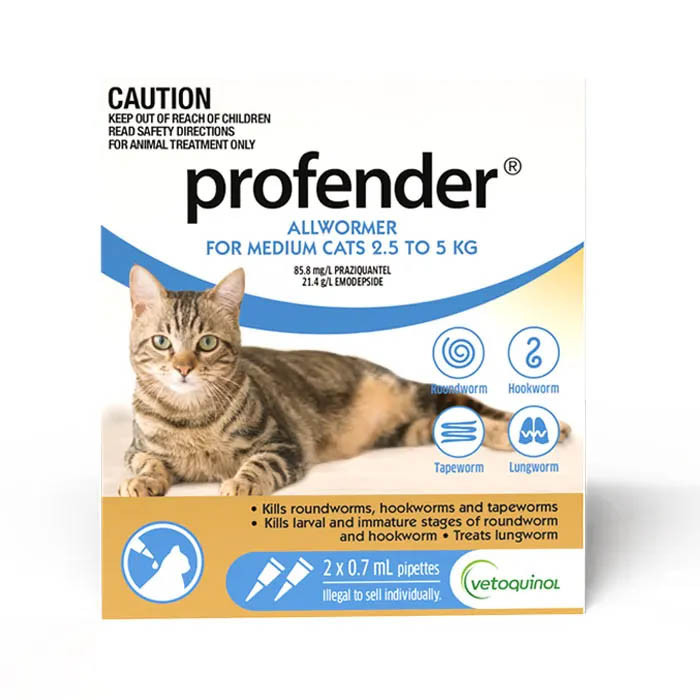 Profender Allwormer For Cats (2.5-5kg) - 2 Pipettes