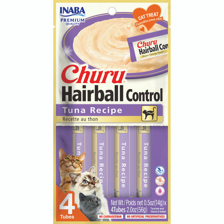 INABA Churu Hairball Control Tuna Recipe 56g  (14g X 4 Tubes)