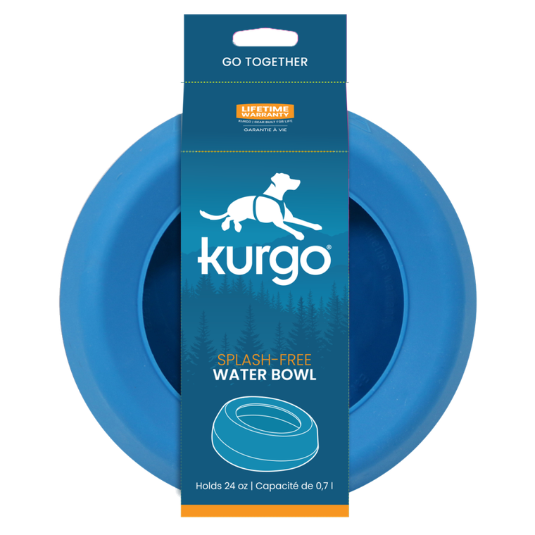 Kurgo Splash Free Dog Water Bowl, Blue