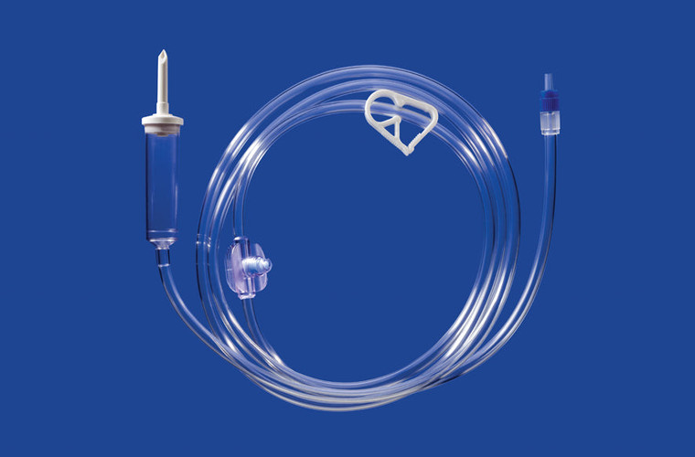 High Flow IV Set With Drip Chamber, 180cm (72in) Tubing, Pinch Clamp, Needle-Free Injection Site And Rotating Male Luer Lock