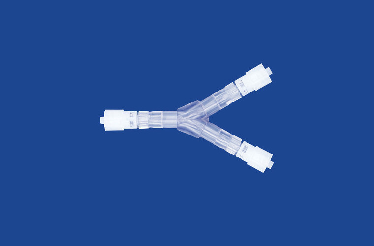 Luer Connectors - Pneumatic Y Connector; Dual Rotating Male Luers with 360° SPINNER (Single Unit)