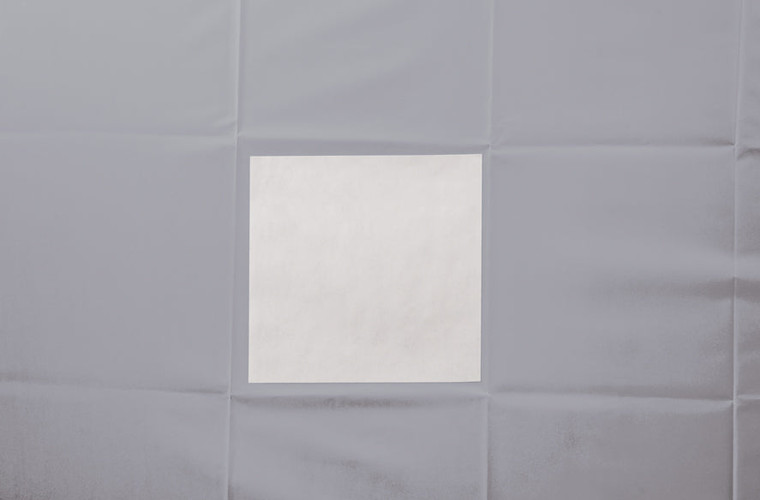 Ophthalmic Surgical Drape - Customizable - 60cm (24in) X 60cm (24in) With 12cm (5in) X 15cm (6in) Rectangle Adhesive Area In The Center 