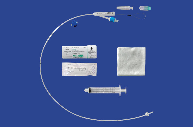 Foley Catheter Kit With Wire Stylet In A Procedure Kit  - 10Fr X 90cm (36in) With 5ml Balloon