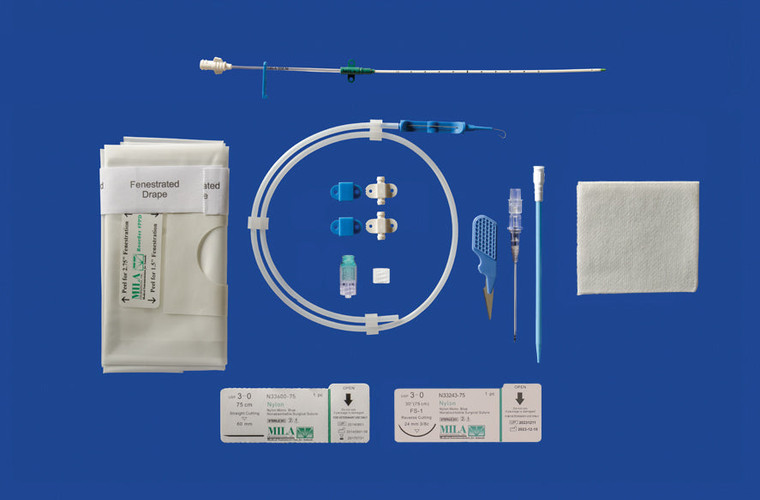Long-Term Milacath™ (Small Animal) Single Lumen CVC Kit, Guidewire Introduction - 16Ga (5Fr) X 9cm (3.5in) With Integrated Extension Line