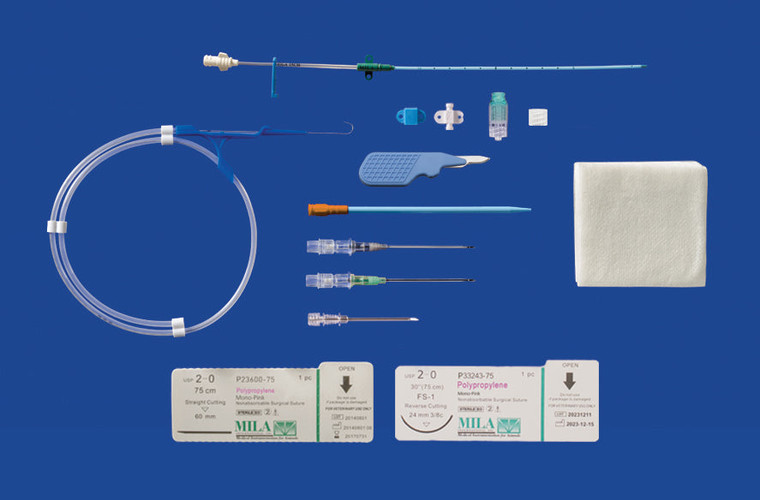 Long-Term Milacath™ (Large Animal) Single Lumen CVC Kit, Guidewire Introduction - 16Ga (5Fr) X 11cm (4.5in) - Antimicrobial Catheter With Integrated Extension Line
