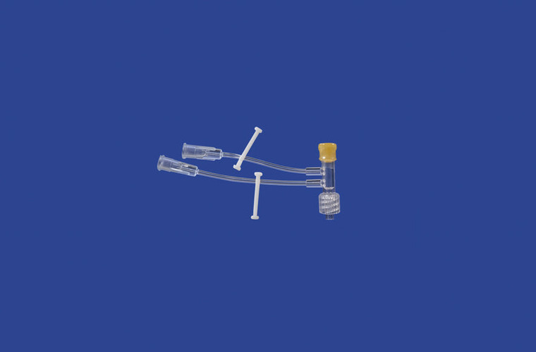 T Extension Set - Mini Bore - 20Ga X 8cm (3in), Priming Volume = 0.2ml Per Lumen - 2 Female Luers, Injection Site And Rotating Male Luer Lock