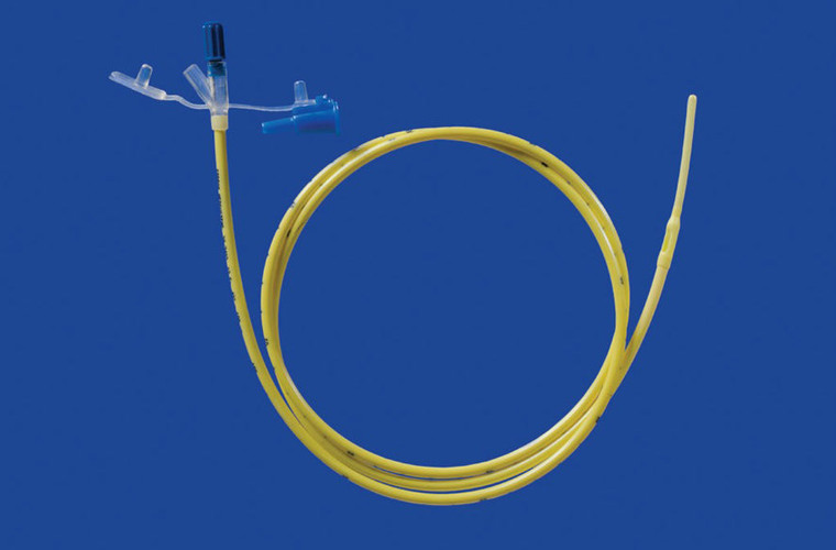 Yellow Nasogastric Feeding Tubes with Stylet, Weighted - 8Fr × 109cm (43in) (7g Weight)