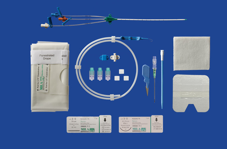Long-Term Milacath™ (Small Animal) Triple Lumen CVC Kit Using Guidewire Introduction - 7Fr X 20cm (8in)