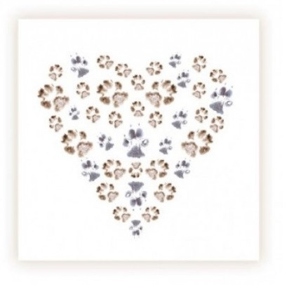 Sarah Brown Sympathy Card - Heart of Paws - PACK OF 10