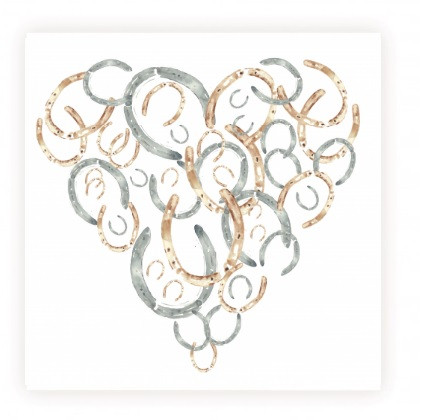 Sarah Brown Sympathy Card - Horse Shoe Heart - PACK OF 10