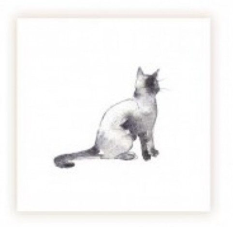 Sarah Brown Sympathy Card - Sitting Cat - PACK OF 10