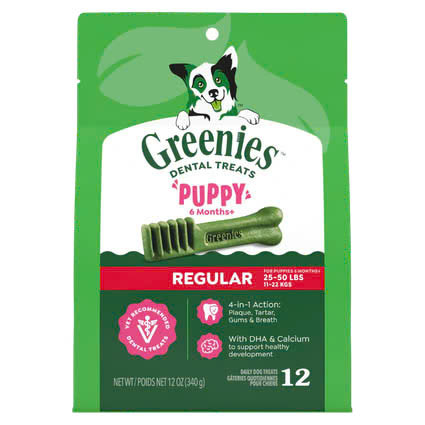 Greenies Original Puppy Regular Dental Dog Treats 340g (12 Treats) 