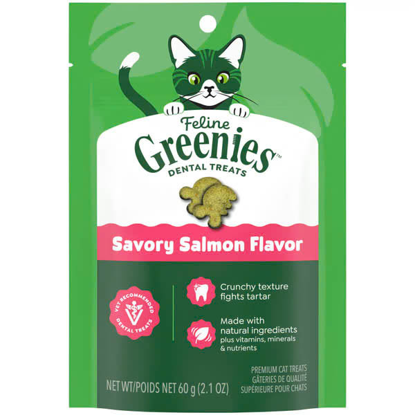 Greenies Feline Catnip Dental Cat Treats - Salmon Flavour 60g