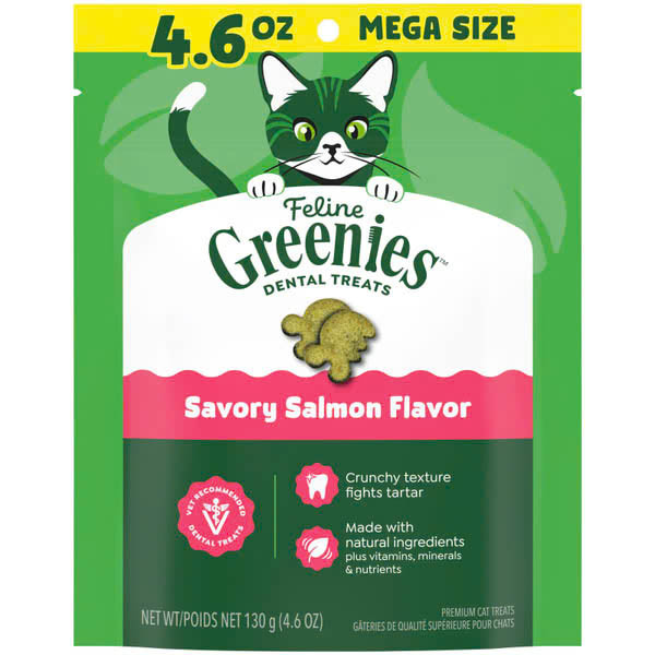Greenies Feline Catnip Dental Cat Treats - Salmon Flavour 130g