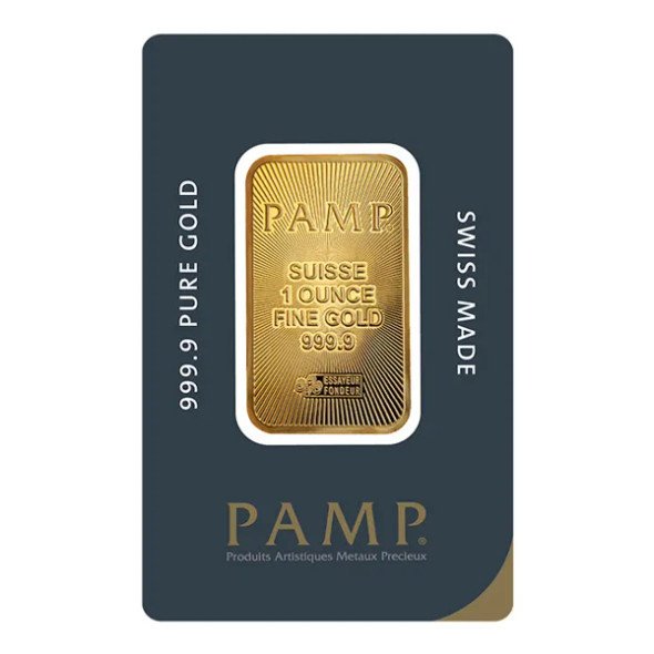 1 oz Gold Bar - PAMP Suisse (Carded)