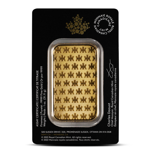 1 oz Gold Bar - Royal Canadian Mint - RCM (Carded)