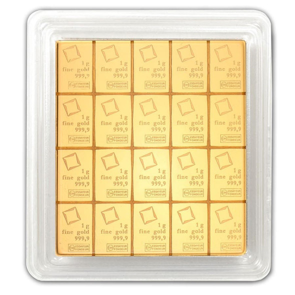 20 x 1 gram .9999 Valcambi CombiBar Gold (In Assay)