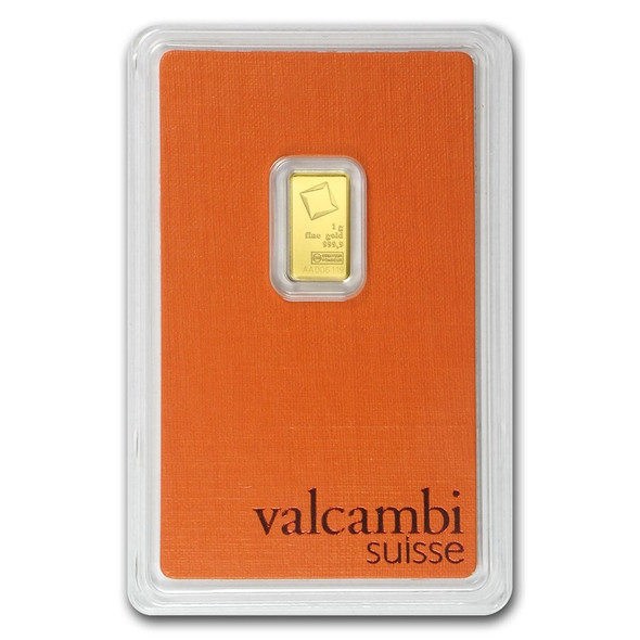1 gram Gold Bar - Valcambi (Carded)