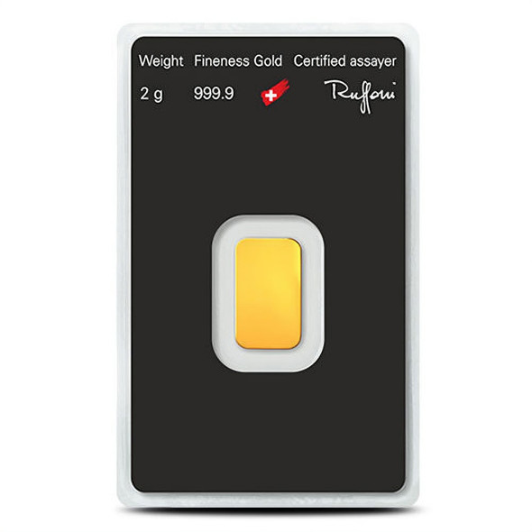 2 gram Gold Bar - Argor-Heraeus (Carded)