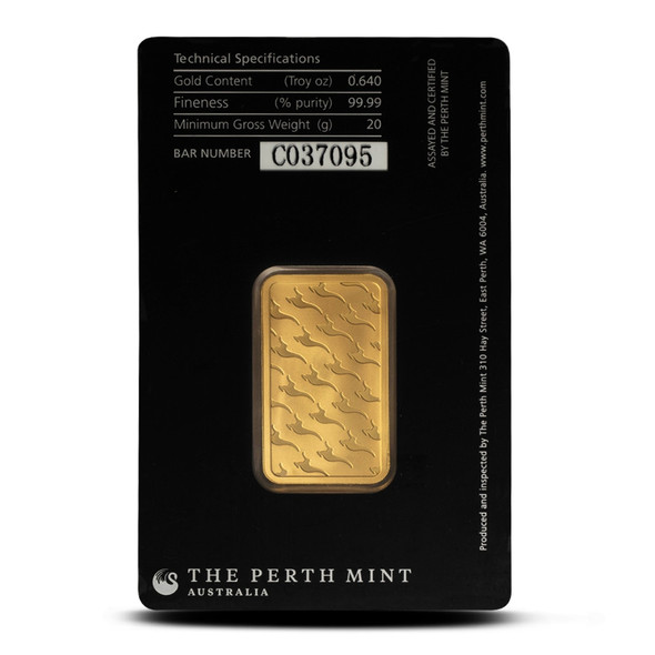 20 gram Gold Bar - Perth Mint (Carded)