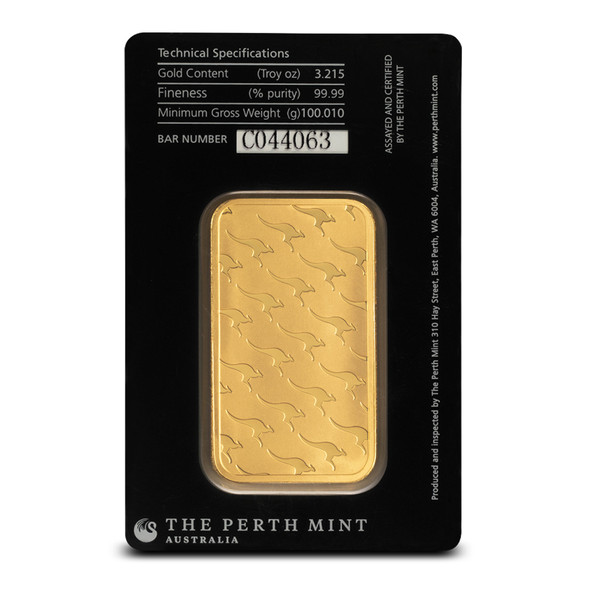 100 gram Gold Bar - Perth Mint (Carded)