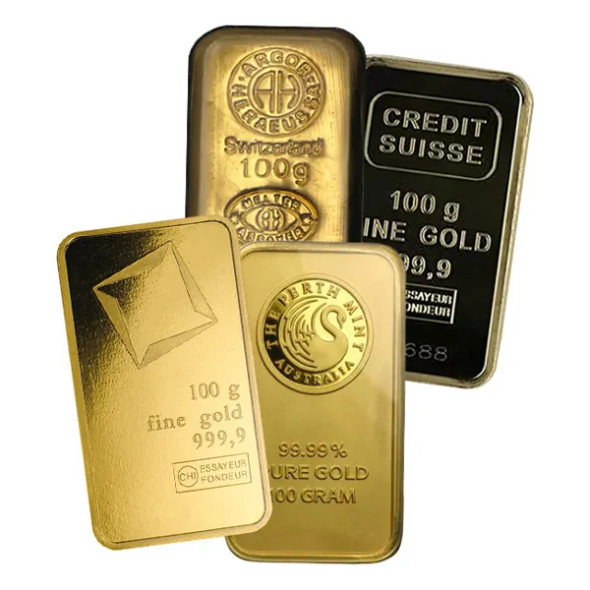 100 gram Gold Bar - Brand Varies (No Card)