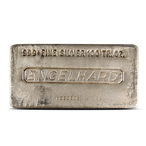 100 oz Silver Bar - Engelhard (Poured/Extruded)