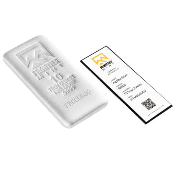 10 oz Silver Bar - Frontier Mint (Frosted)