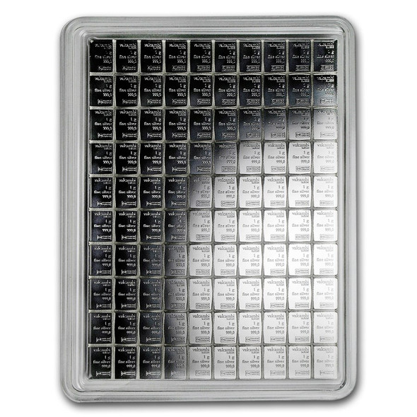 100 x 1 gram Silver Valcambi CombiBar (In Assay)
