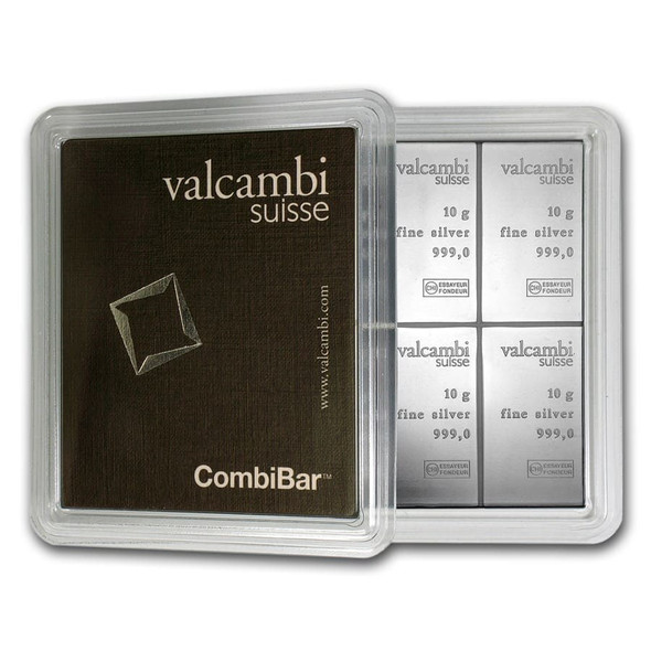 10 x 10 gram Silver Valcambi CombiBar (In Assay)