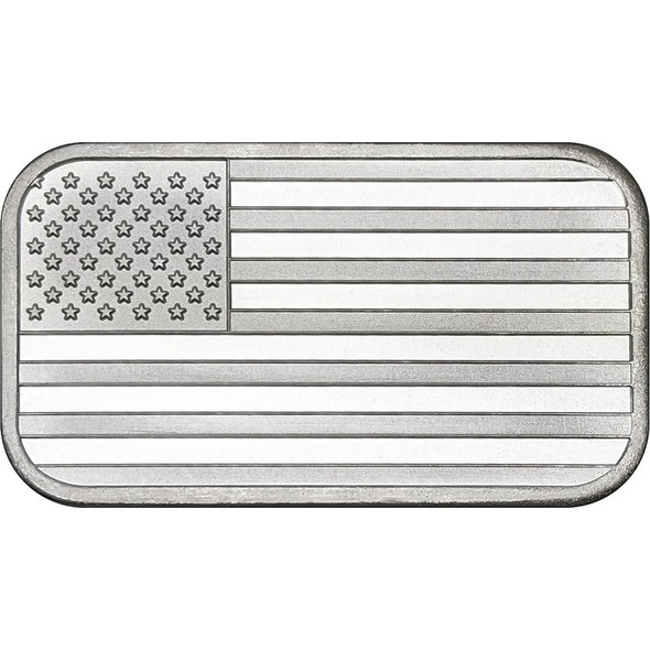 1 oz Silver Bar - American Flag Design