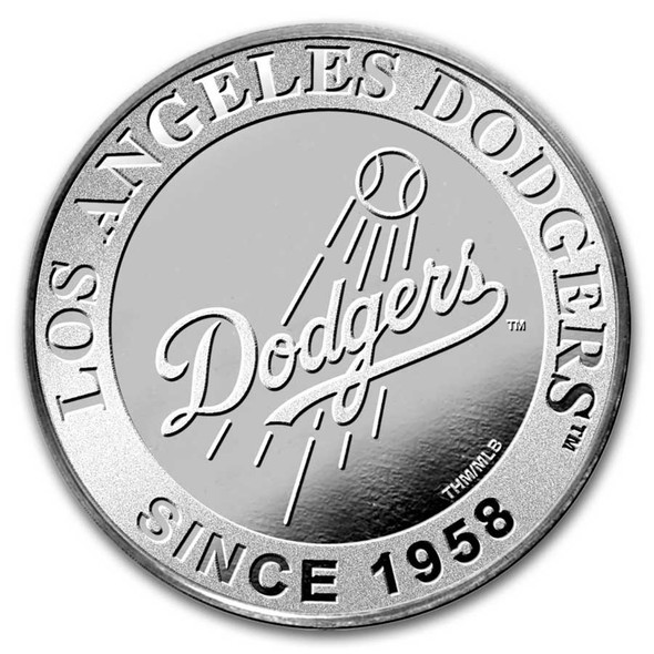 1 oz Official Major League Baseball Silver Round (Los Angeles Dodgers)