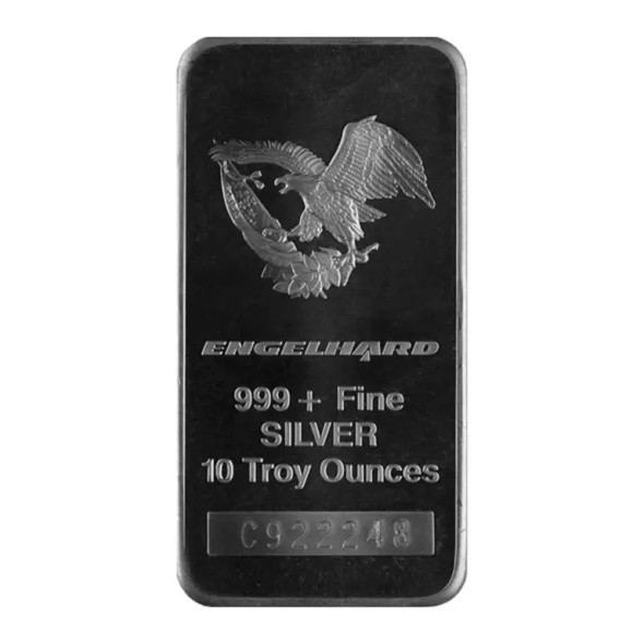 10 oz Silver Bar - Engelhard (Design Varies)