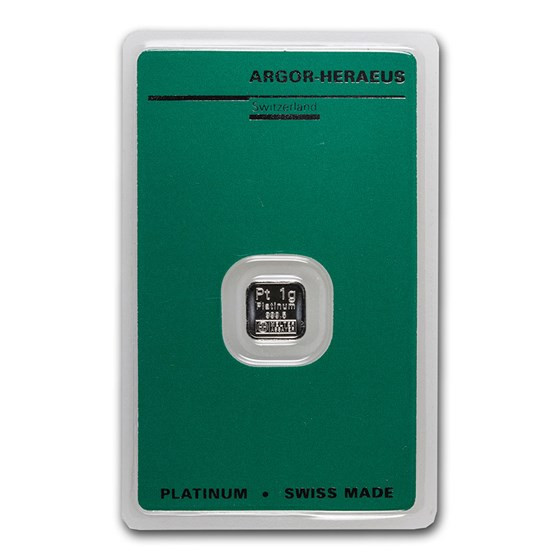 1 gram Platinum Bar - Argor-Heraeus (Carded)