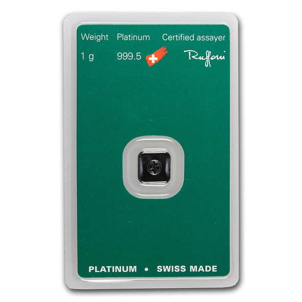1 gram Platinum Bar - Argor-Heraeus (Carded)