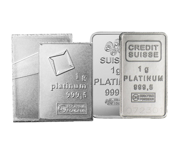1 gram Platinum Bar - Brand Varies (No Card)