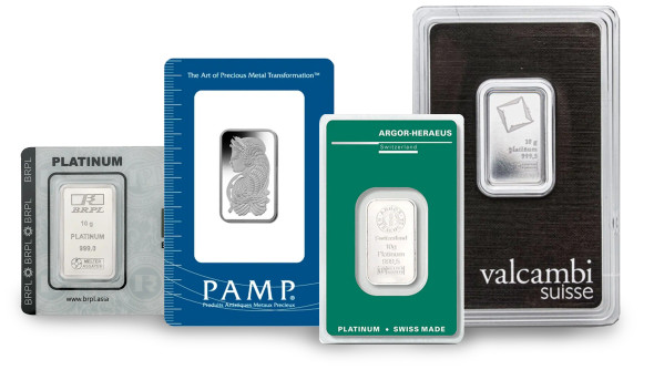 10 gram Platinum Bar - Brand Varies (Carded)