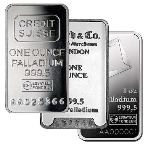 1 oz Palladium Bar - Brand Varies (Not in Card)