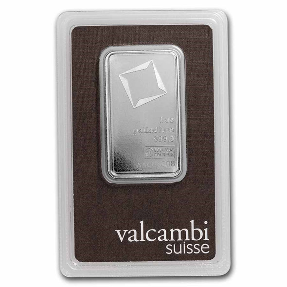 1 oz Palladium Bar - Valcambi (Carded)
