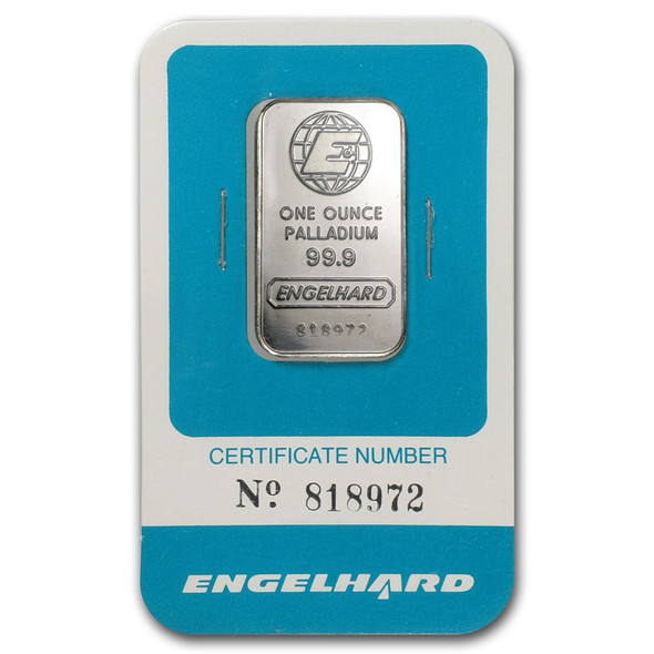 1 oz Palladium Bar - Engelhard