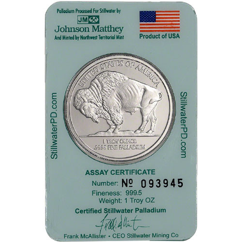 1 oz Palladium Round - JM Stillwater (Carded)