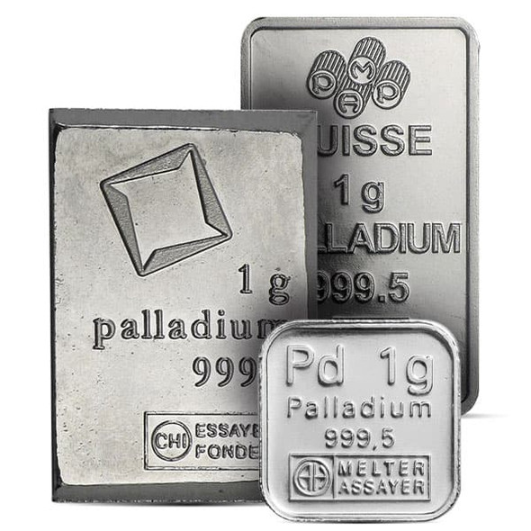 1 gram Palladium Bar - Brand Varies