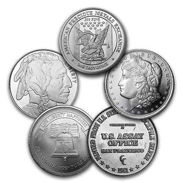 1 oz Silver Round – Design Varies – Secondary Market