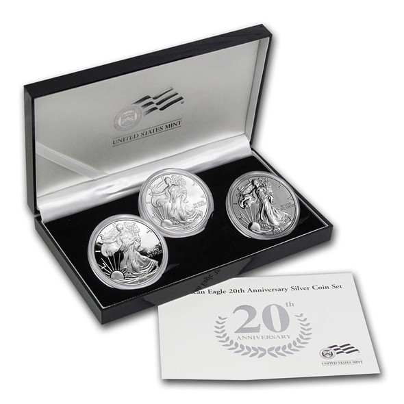 2006 20th Anniversary Silver Eagle Three Coin Set w/ Box & COA