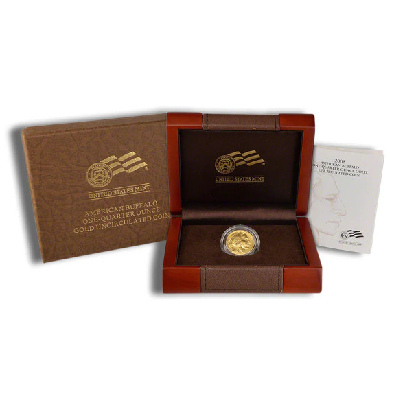 2008-W 1/4 oz Burnished Gold Buffalo (w/box & COA)